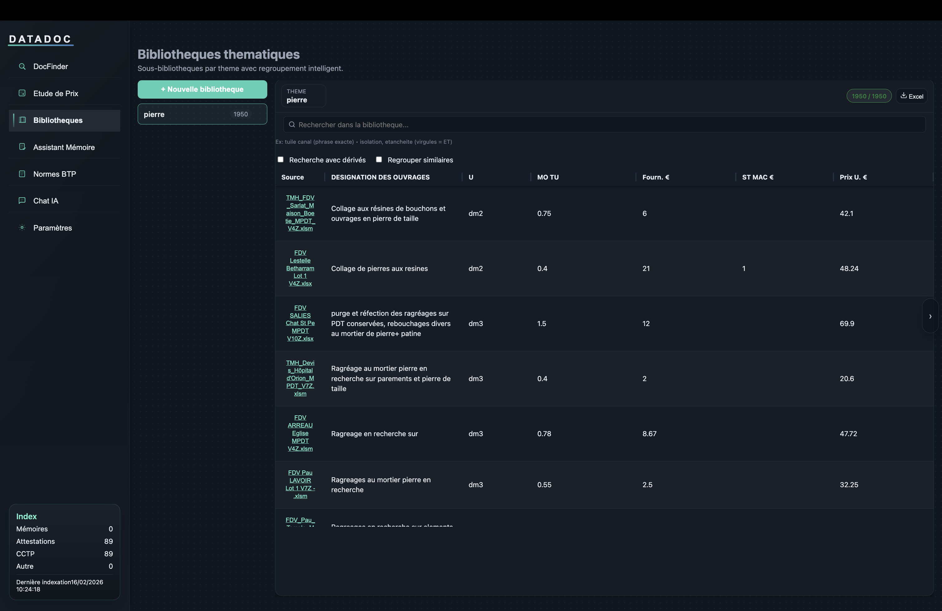 Bibliothèque — Base structurée